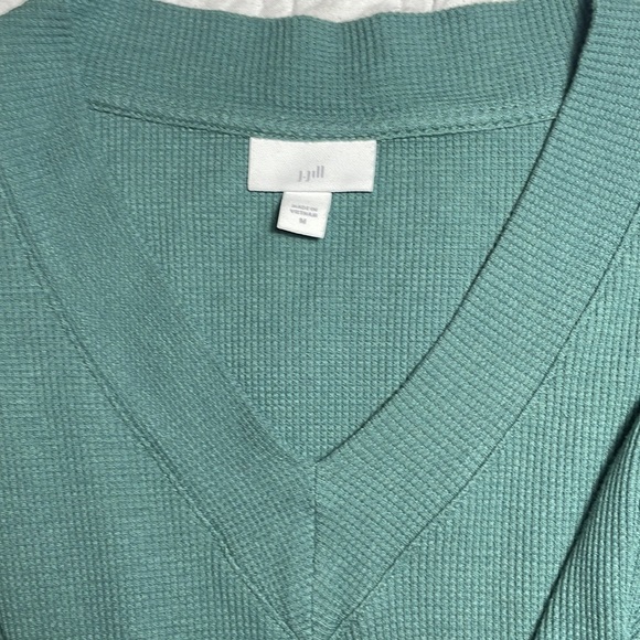 J Jill Waffle Knit High Low Lightweight Longsleeve V Neck Tunic Flowy M - Picture 6 of 10